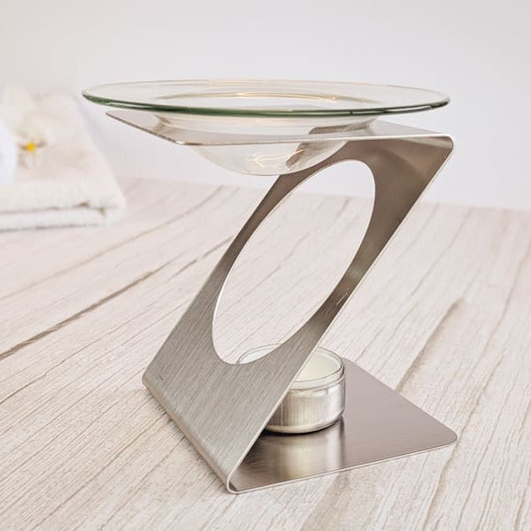 Duftlampe aus Metall und Glas