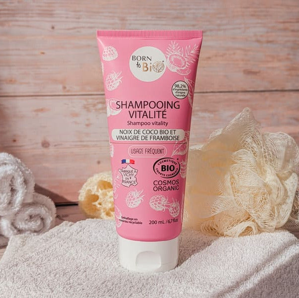 Born to Bio® Kokos-Shampoo mit Bio-Himbeeressig 200 ml