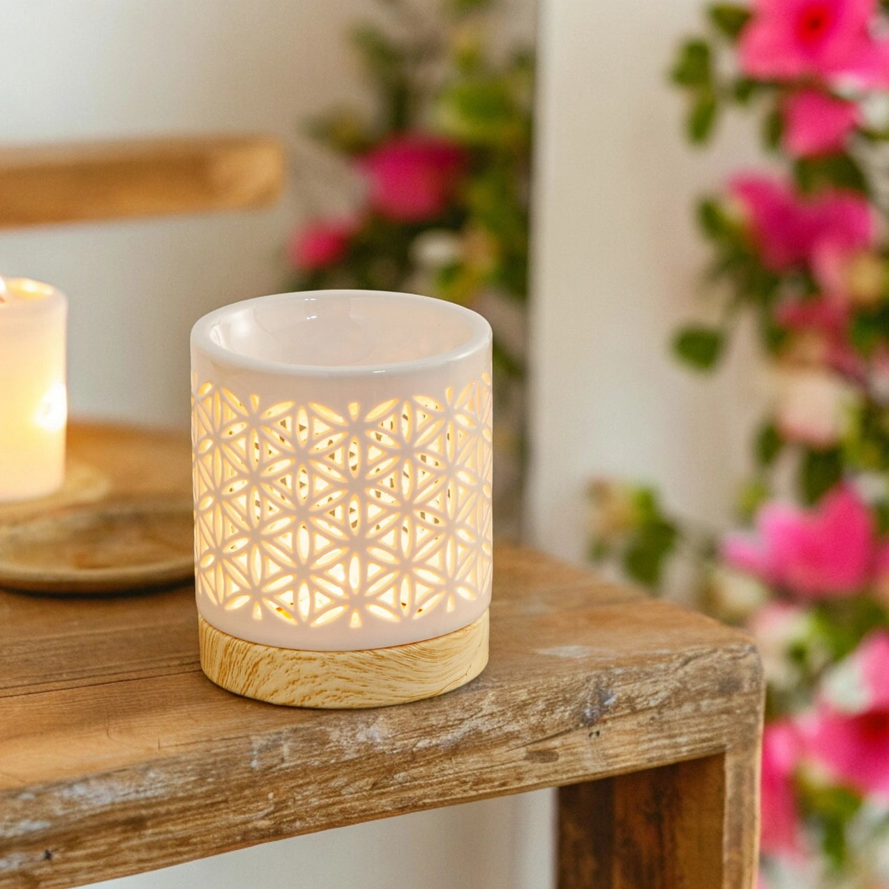 Keramik Duftlampe Flower