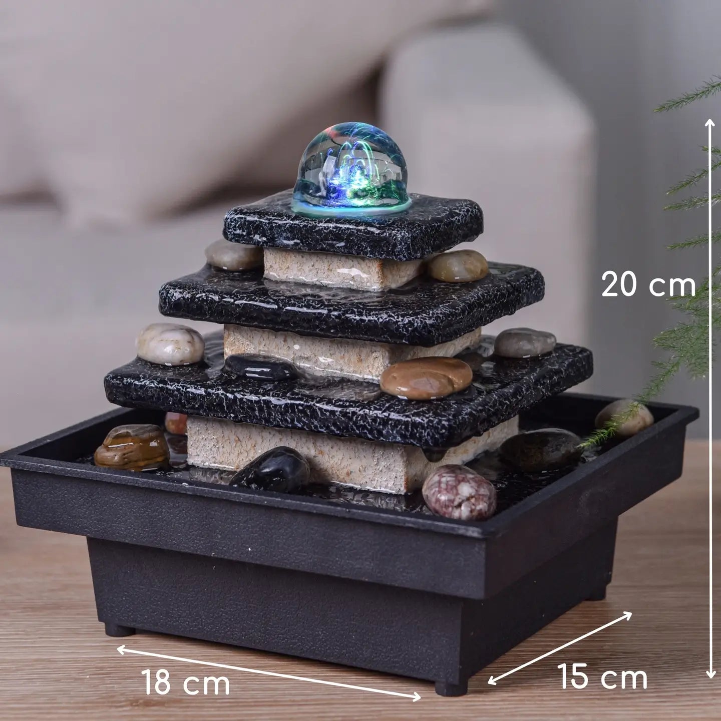 Eka Zimmerbrunnen mit LED-Beleuchtung